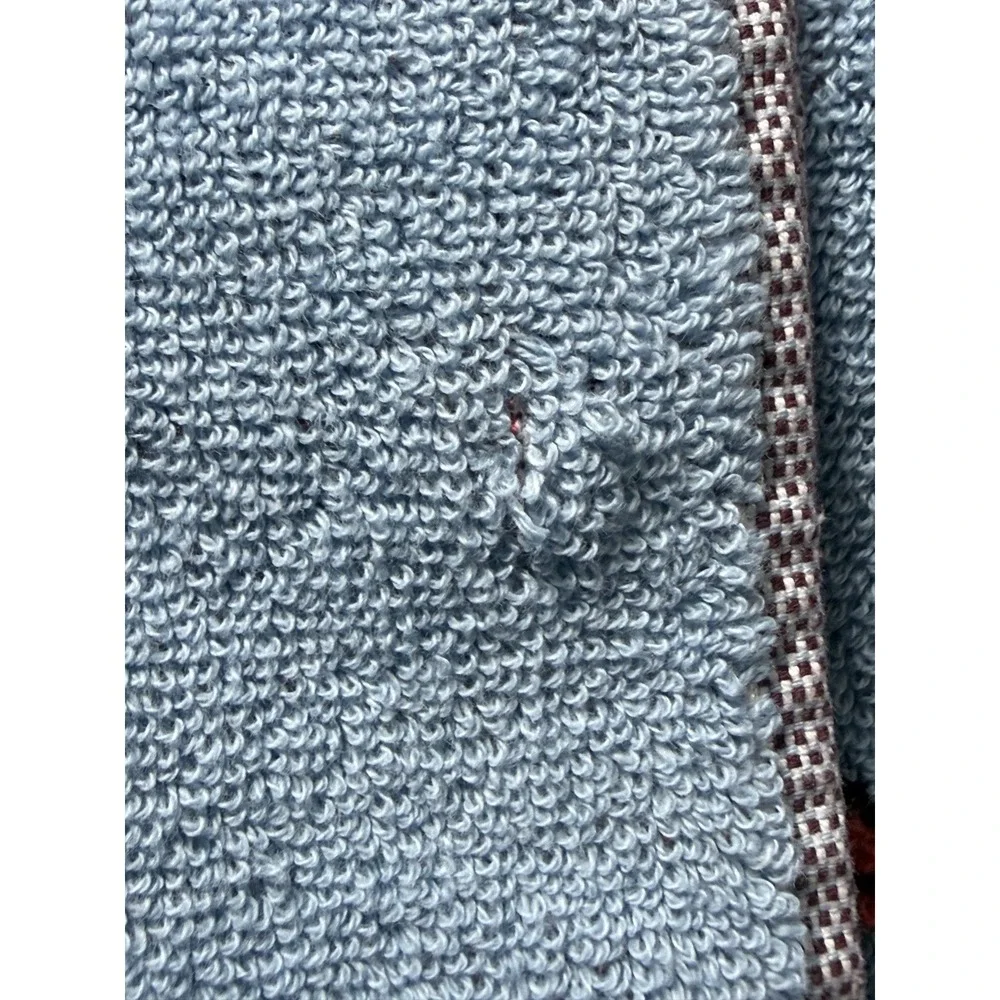Anthropologie Towel Set Floral Blue Coral Plush Cotton Anthro Bathroom Decor